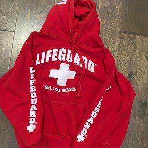 Biloxi Lifeguard Hoodie women’s medium red